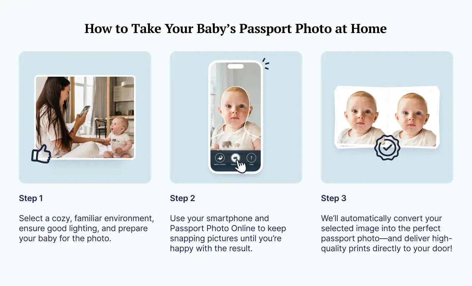 Baby passport photo at home