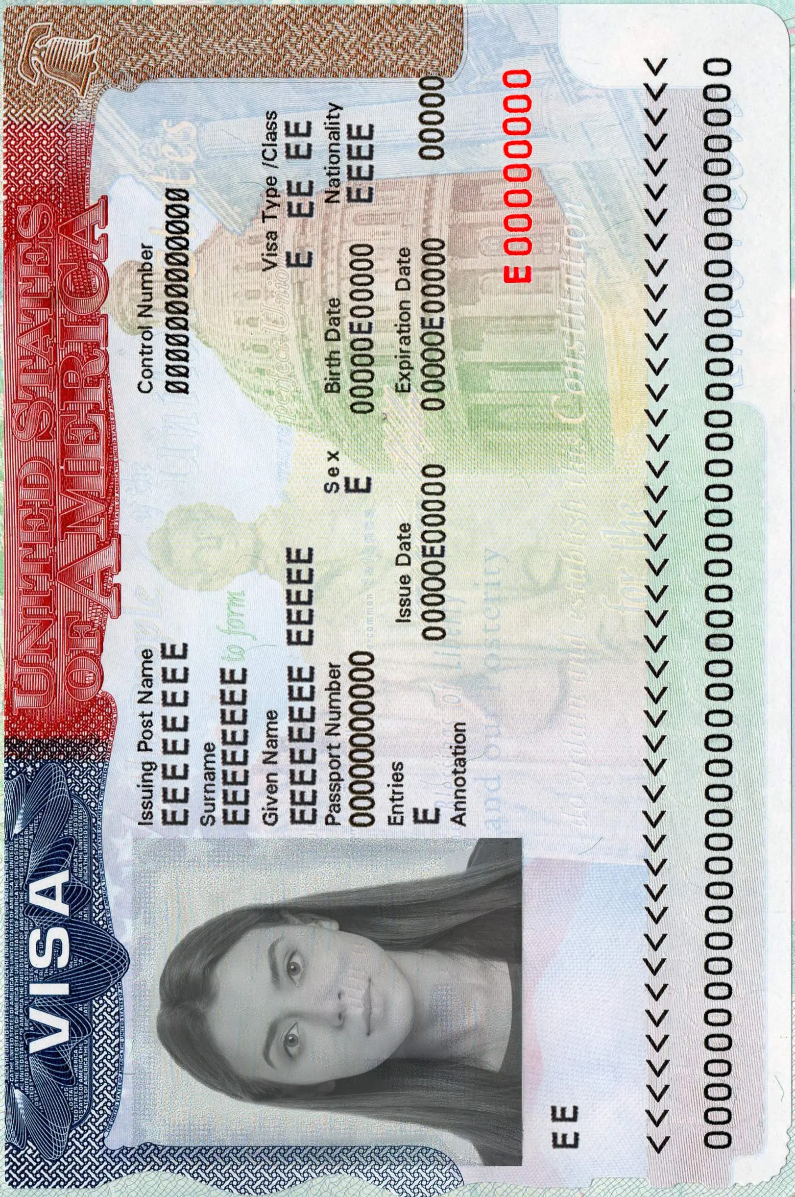 Svenskt USA-visumbild
